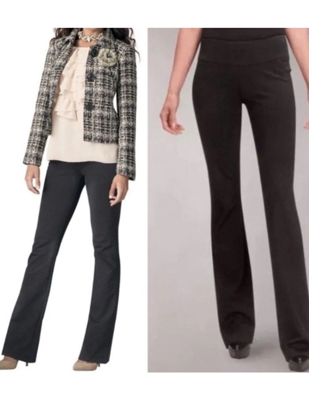 cabi Charcoal Gray Ponte
Knit Flare bootcut Leg stretch comfort Trouser Pants 2